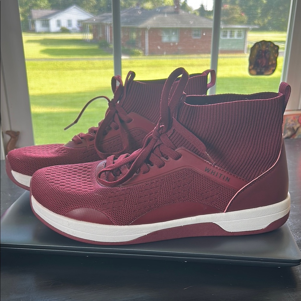 Burgundy Whitin High-Top Sneakers